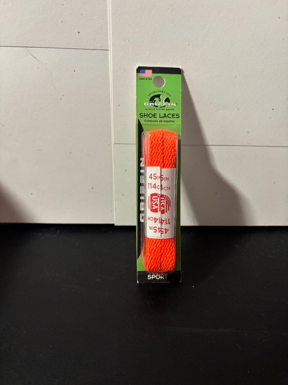 Orange sport shoe laces